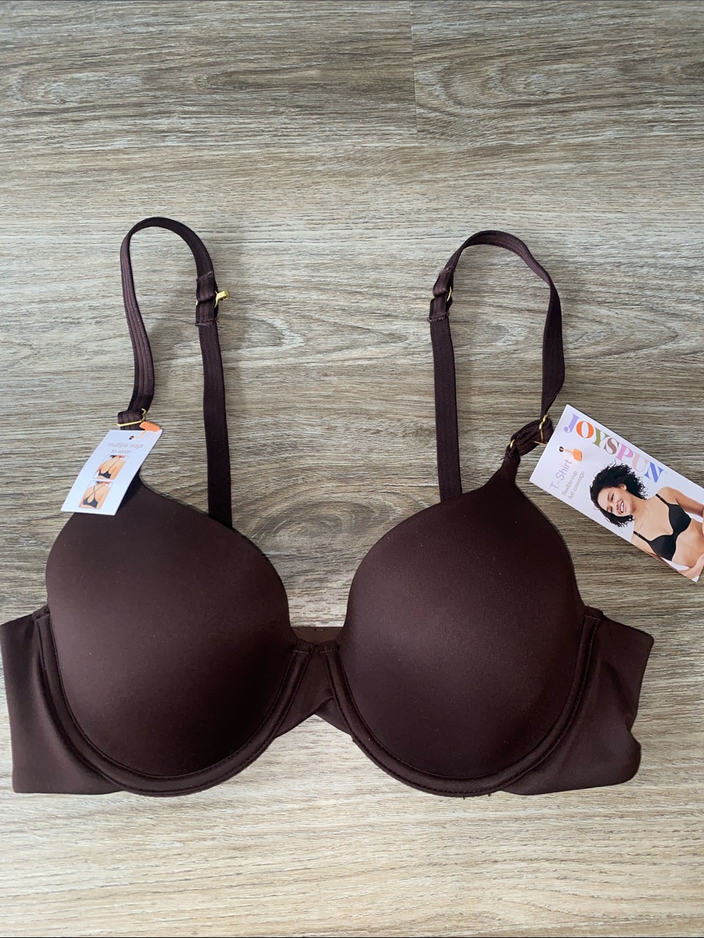 JoySpun Smooth Underwire T-Shirt Bra - Deep Chocolate Brown